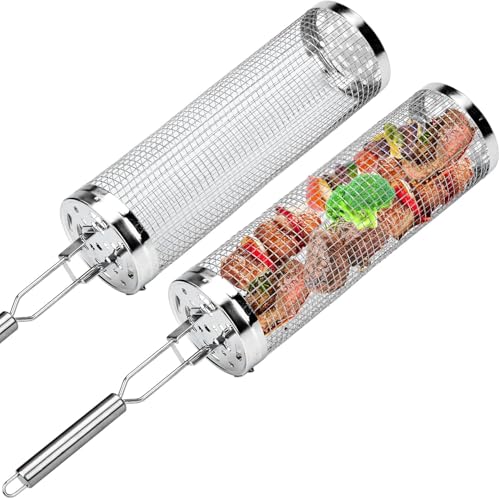 2 unidades de cesta para barbacoa de acero inoxidable 
