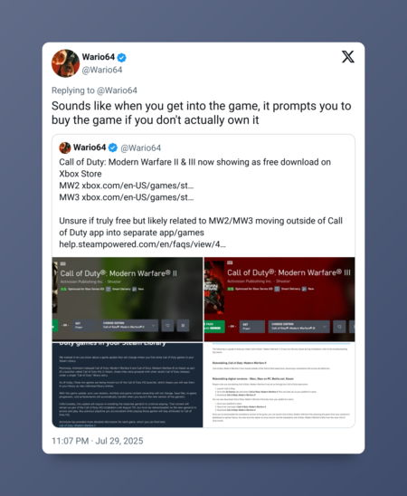 Activision por fin deja libres a dos de los últimos Call of Duty de COD HQ, y a pesar de ello la lía poniéndolos gratis por error