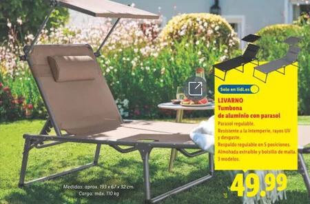 Folleto Lidl Tumbona Plegable Livarno