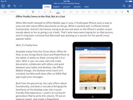 Office en el iPad, ¿La capitulación de Microsoft ante las exigencias económicas de Apple?