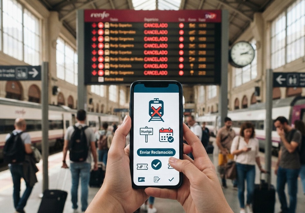 Hoy hay huelga en Renfe: cómo puedes reclamar tu billete desde el móvil si viajas en uno de los trenes afectados