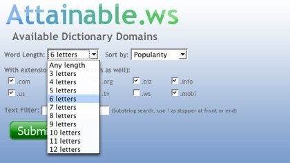 Attainable.ws, buscando dominios posibles