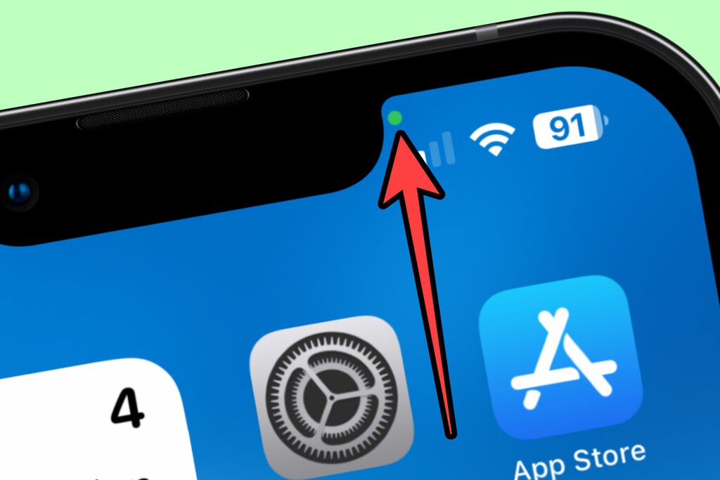 Qué significa el punto verde que aparece en la pantalla del iPhone y por qué salen también otros colores 