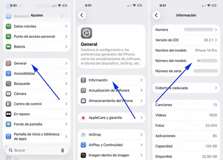 Numero Modelo Iphone