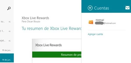 Agregar otras cuentas en Correo de Windows 8