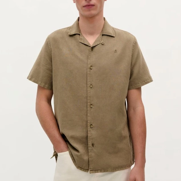 Scalpers Camisa de lino de hombre regular fit