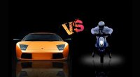 Scooter Peugeot Vs Lamborghini Gallardo, ni Vespa ni Harley Davidson
