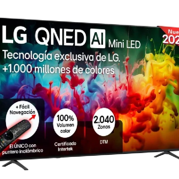 Smart TV MiniLED 85" (215,9 cm) LG 85QNED7EB3A con IA, 4K MiniLED, 60 Hz, Procesador Inteligente a7 AI Processor 4K Gen9, Dolby Digital Plus, AI Sound Pro