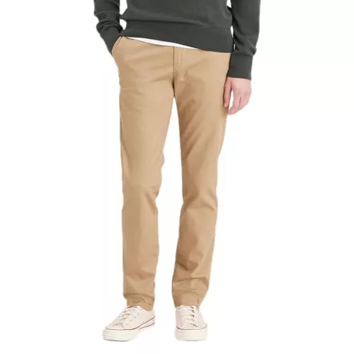Dockers Signature Khaki Slim Fit Pants, Chino para Hombre, Beige (British Khaki), 33W / 32L