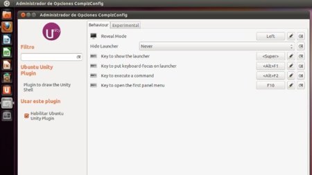 Configurar el comportamiento y tamaño del launcher