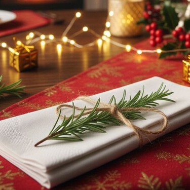 El tip para que tus servilletas de papel se vean más elegantes en la mesa de Navidad y Año Nuevo, sin gastar de más