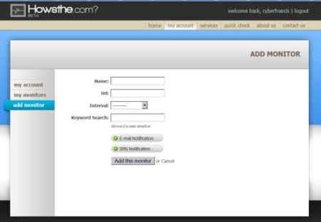 Howsthe, monitoriza el estado de hasta tres sitios web