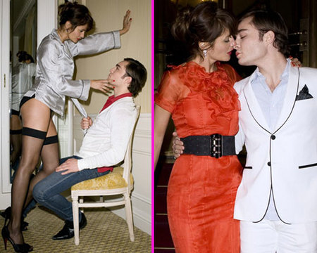 Ed Westwick seduce a Helena Christensen en Harpers Bazaar
