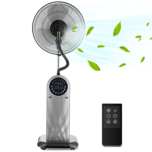 Aigostar Forest Mist - Ventilador de pie oscilante con nebulizador de agua, mando a distancia