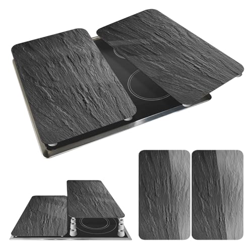 WENKO Placas protectoras para cocina Mod Pizarra, ajustable en altura para todo tipo de cocinas, tabla de cortar y protector contra salpicaduras, vidrio, 30 x 52 cm, juego de 2
