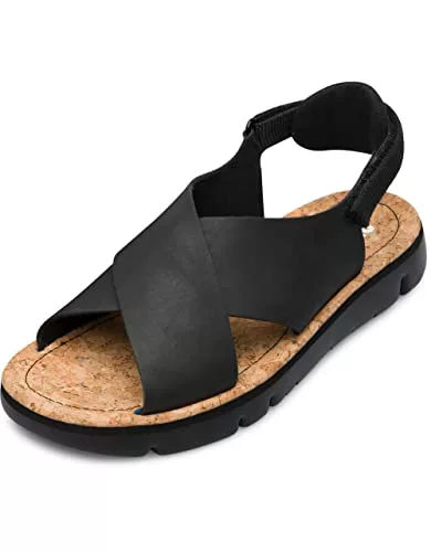Camper Oruga K200157, Sandalias de Punta Descubierta Mujer, Black 022, 38 EU