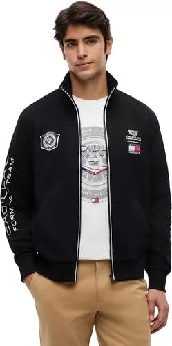 Tommy Hilfiger Chaqueta con cremallera Unisex TH X Cadillac F1 Racing Track Top con cuello alto, Negro (Black), XS