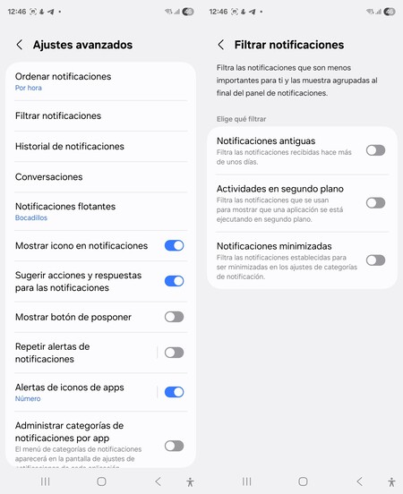 Notificaciones más organizadas