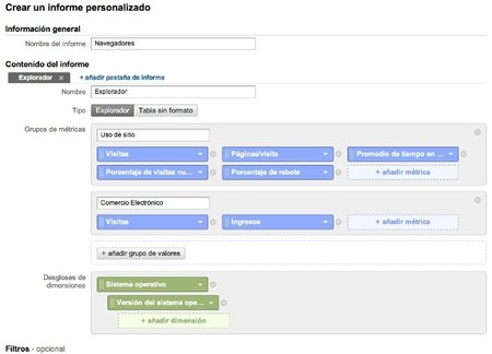 Analytics permite segmentar mejor los informes personalizados