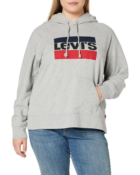 Levis Sportswear Hoodie Smokestack Htr Graphic Sport Felpa Con Cappuccio