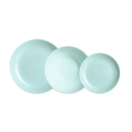 Luminarc Pampille Turquesa Vajilla Vidrio 18 Piezas - 6 Personas 