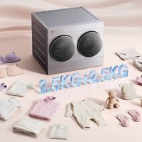 Com visual de casinha de bonecas, nova mini máquina da Xiaomi lava e seca roupas em apenas 40 minutos: aparelho conta com dois tambores independentes para peças delicadas e dosagem automática de sabão no processo 