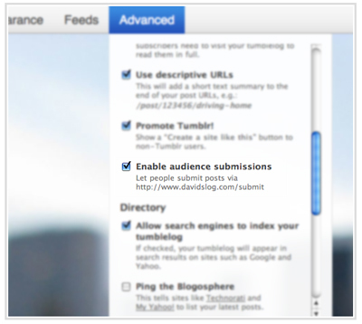 Tumblr implementa las Submissions
