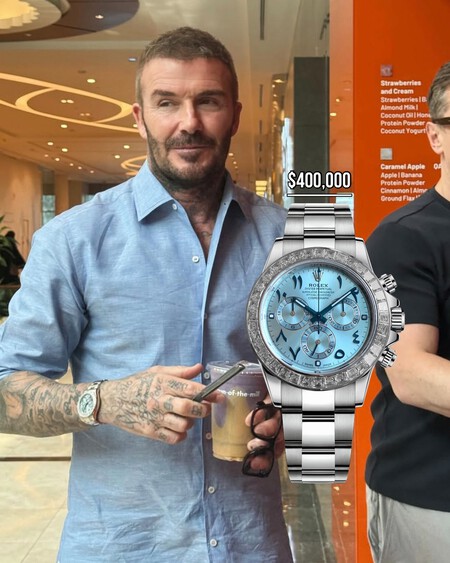 David Beckham apareció en la F1 de Qatar y su Rolex de platino eclipsó hasta el ruido de los motores