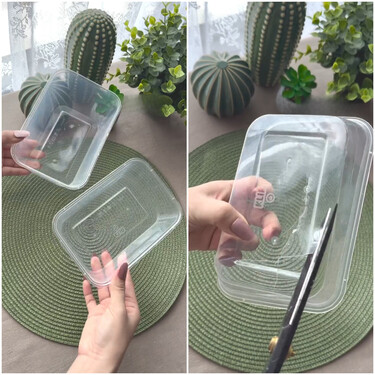 No lo sabía, pero con un tupper roto puedes hacer tú mismo esta cesta de almacenamiento tan original que sirve de maceta