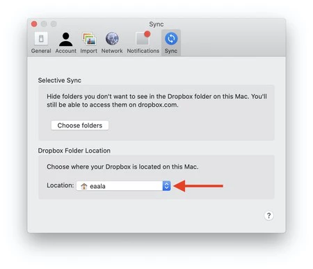フォルダーの場所