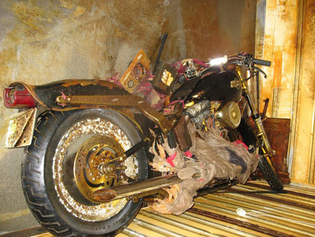 Una Harley-Davidson llega a Canadá arrastrada por el tsunami de Japón