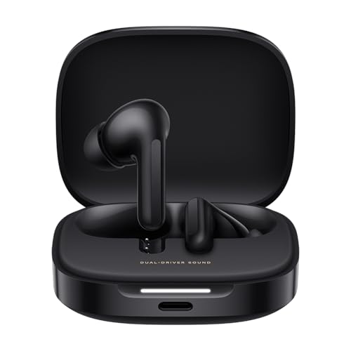 Xiaomi Redmi Buds 6 - Auriculares inalámbrico, cancelación de Ruido, Ligero, 10 Horas de autonomía y 42 Horas con el Estuche de Carga, Bluetooth, Negro (Versión ES)
