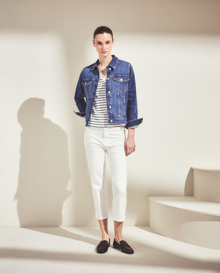 pantalón blanco vaquero capri
