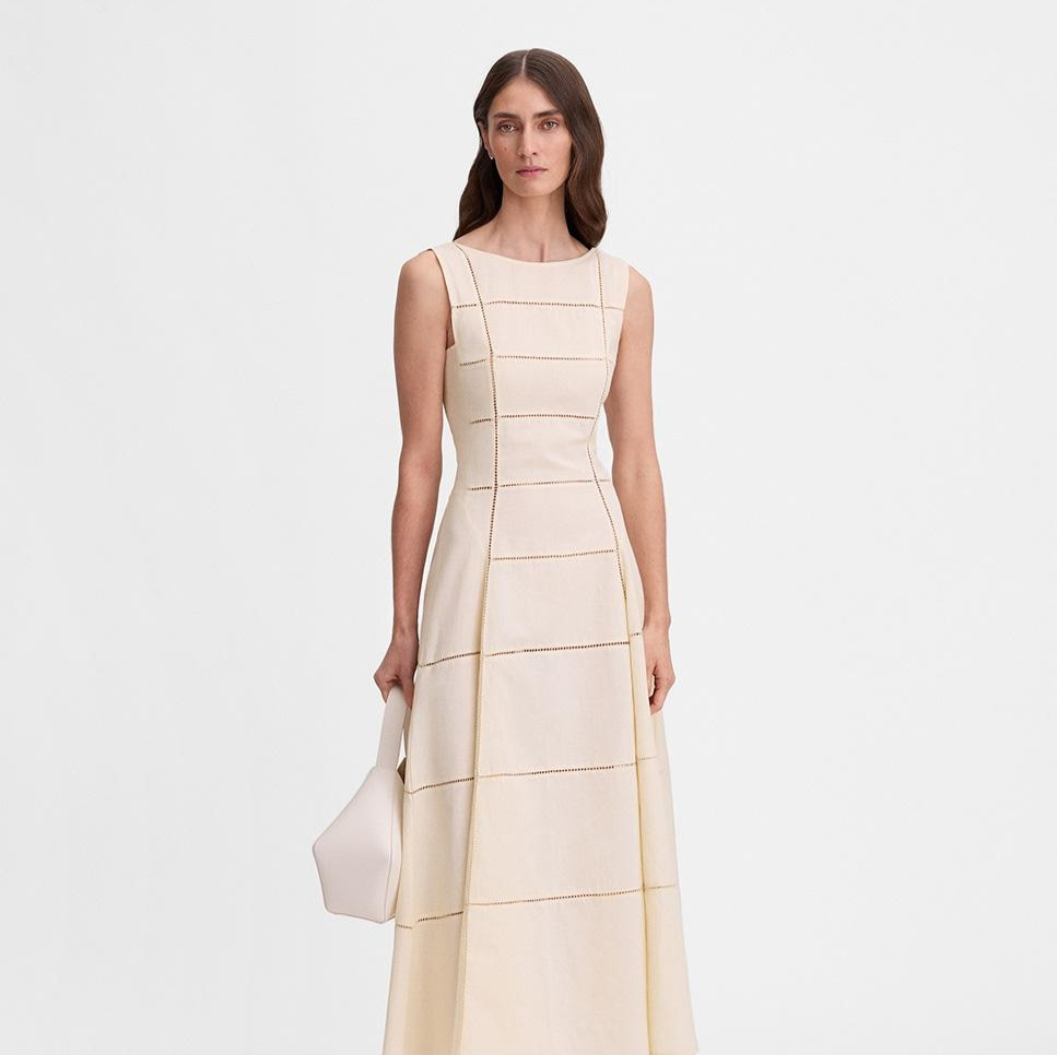 Vestido largo lino Amarillo Simorra