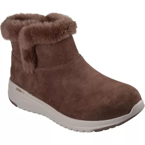 Skechers Botas de tobillo para mujer On-the-Go Joy, Gamuza chocolate, 40 EU