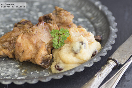 Conejo a la cerveza con compota de membrillo. Receta
