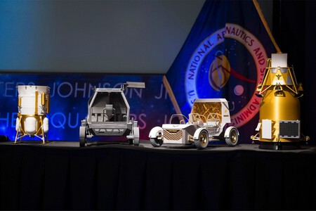 Algumas das maquetes que a NASA mostrou na coletiva de imprensa
