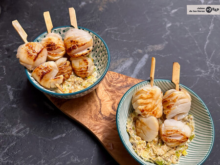 Vieiras con puerros a la crema, receta de aperitivo de Pierre Chomet en 15 minutos