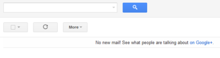 Si ya has leído todos los correos, GMail te invita a navegar por Google+