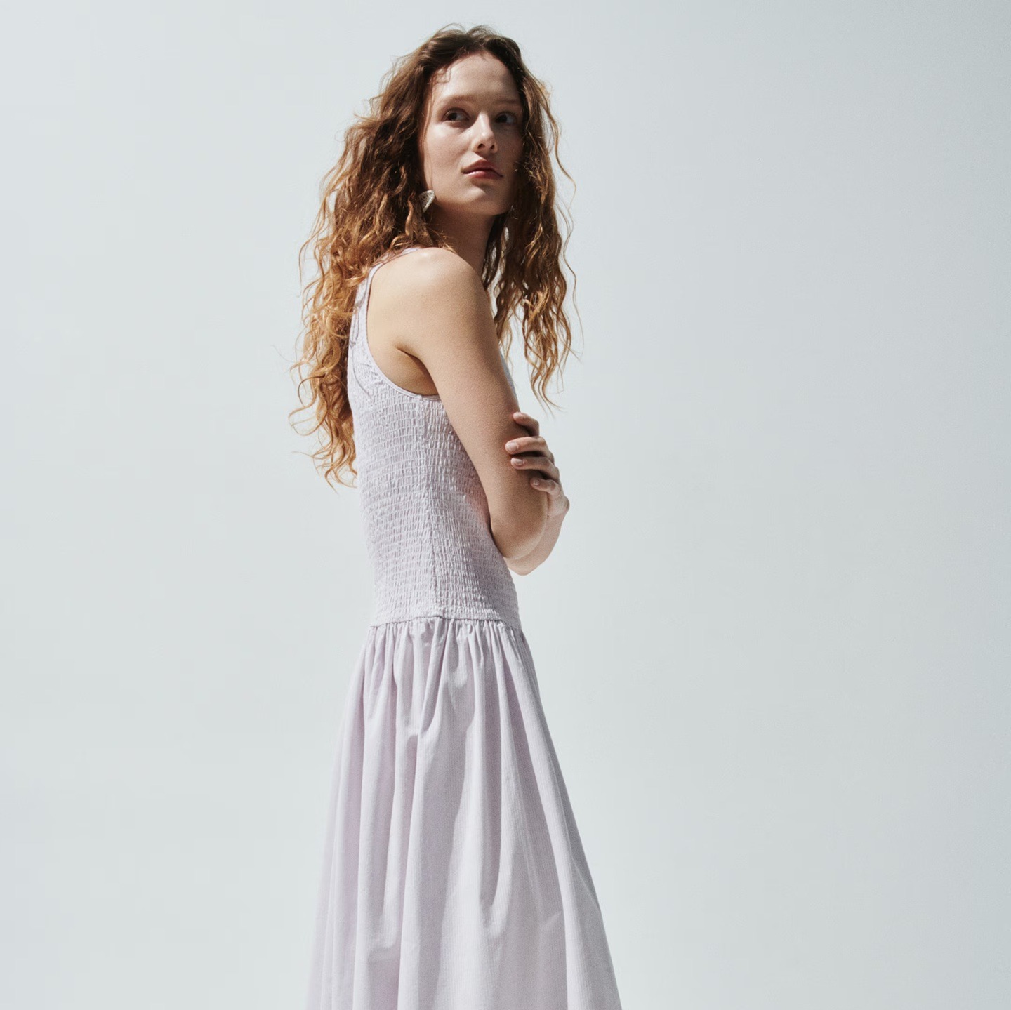 Vestido fruncido de sirsaca

