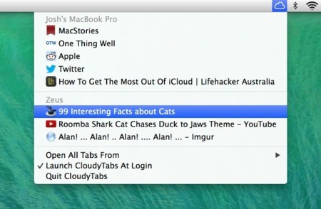 CloudyTabs, accede a las pestañas de Safari sincronizadas con iCloud desde otro navegador