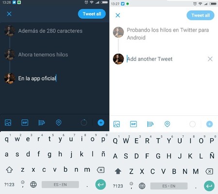 Twitter para Android permite enviar varios tuits al mismo tiempo y crear hilos fácilmente