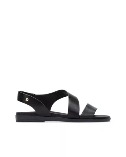 Pikolinos Sandalias Planas en Cuero Formentera para Señora Color Black