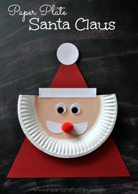 Diy Navidad 11 Papa Noel Plato Carton
