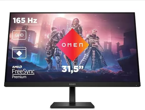 HP OMEN 32q - Monitor Gaming de 32 QHD (2560 x 1440 a 165 Hz, IPS, 16:9, 1ms, HDMI, Antirreflejo, DisplayPort, AMD FreeSync Premium, Compatible con Consolas) Negro HP OMEN 32q - Monitor Gaming de 32 QHD (2560 x 1440 a 165 Hz, IPS, 16:9, 1ms, HDMI, Antirreflejo, DisplayPort, AMD FreeSync Premium, Compatible con Consolas) Negro