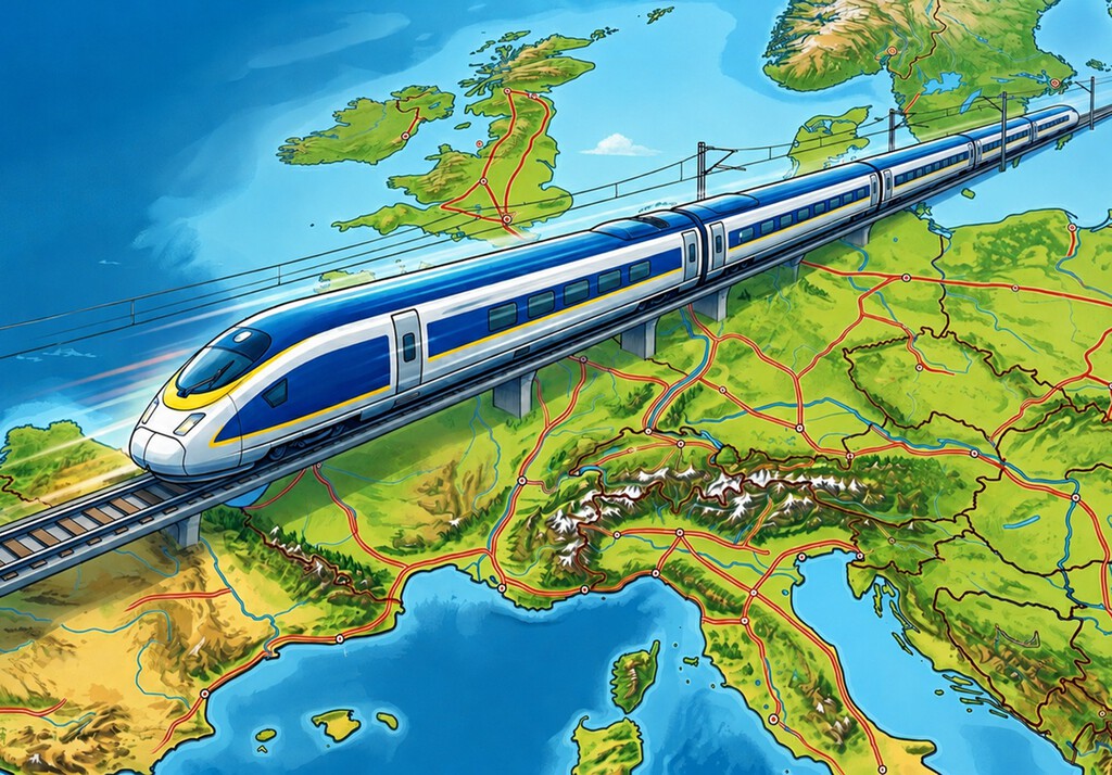 El mapa del "metro europeo" de Starline conecta Madrid y Barcelona con el resto del continente. La alternativa oficial de la UE es mucho mejor