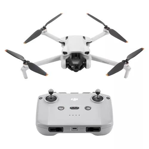 DJI Mini 3 – Dron Mini con cámara ligero y plegable con vídeo 4K HDR, 38 min de tiempo de vuelo, Grabación vertical y funciones inteligentes, con Mando a distancia, C0