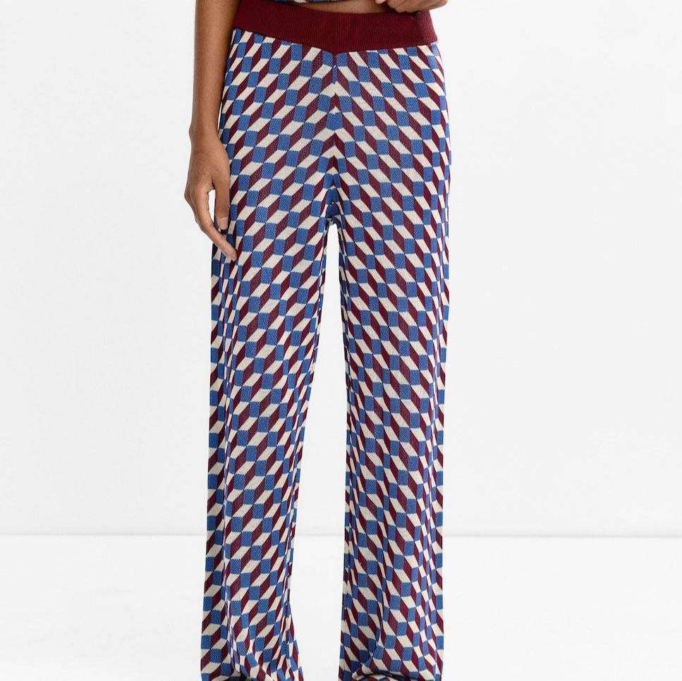 Parfois
Pantalón recto de mujer de punto con estampado geométrico