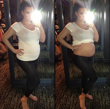 A pelo: Kim Kardashian enseña el bombo en Instagram