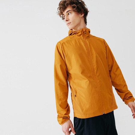 Chaqueta Cortavientos Running Hombre Run Wind Marron Ocre